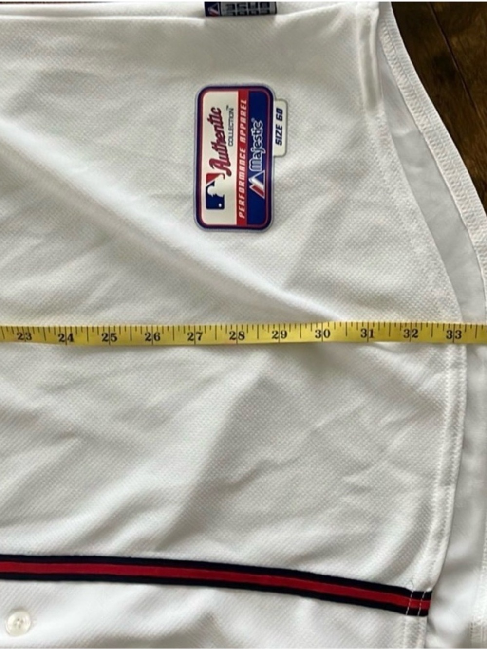 Atlanta Braves Authentic Majestic Jersey Size 60 White MLB On Field - Picture 5 of 10